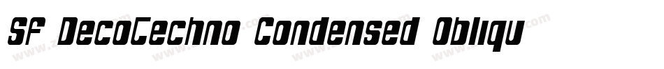 SF DecoTechno Condensed Oblique字体转换